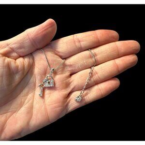 Swarovski Lock & Key Charm Necklace